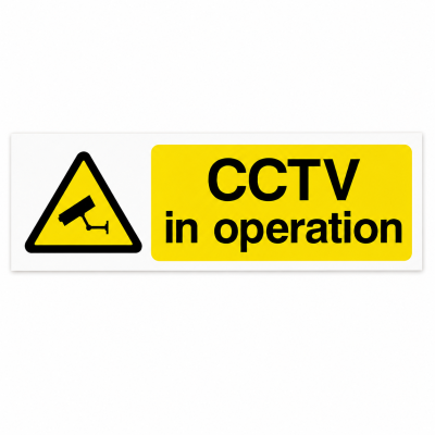CCTV in Operation Sticker 15cm x 5cm – Waterproof Security Sign
