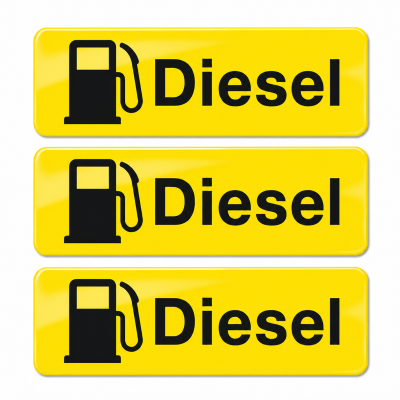 Diesel Only Fuel Cap Sticker (3 Pack) – Durable Waterproof Protection