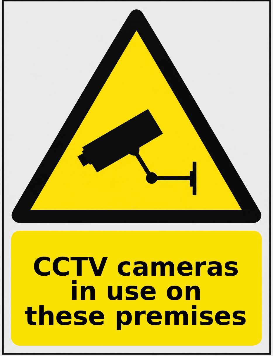 CCTV cameras in use on these premises portrait CCTV warning sticker