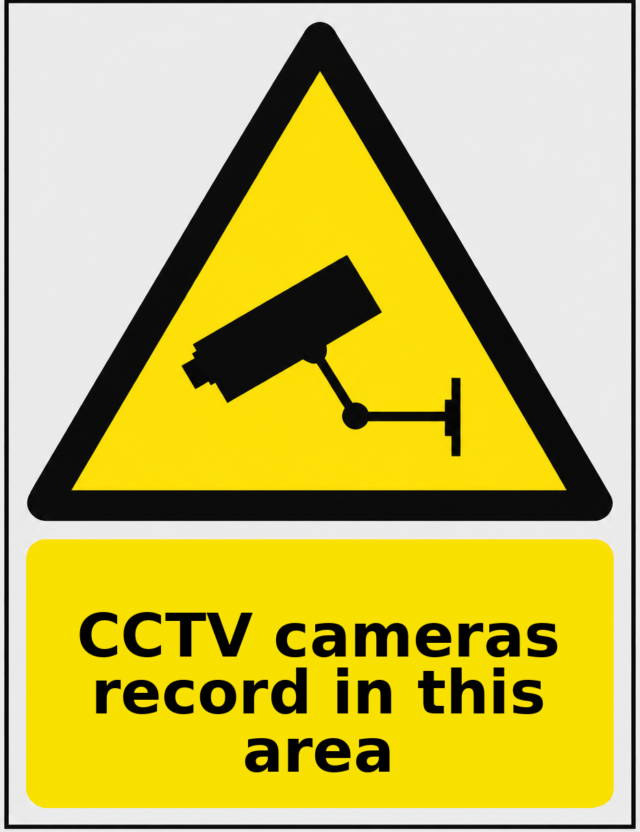 CCTV cameras record in this area portrait CCTV warning sticker