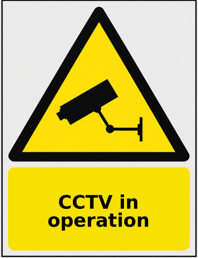 CCTV in operation portrait CCTV warning sticker
