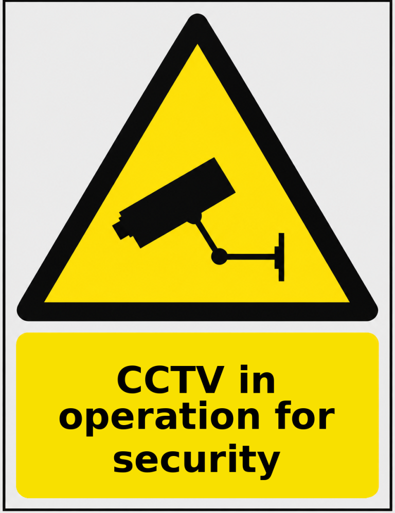 CCTV in operation for security portrait CCTV warning sticker