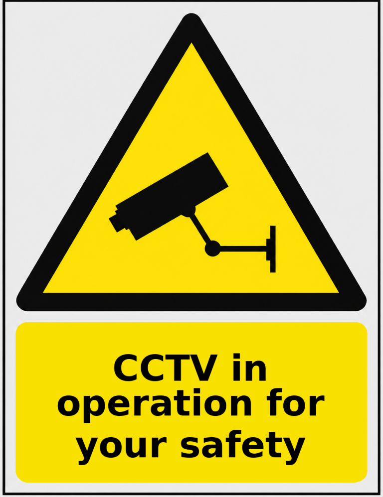 CCTV in operation for your safety portrait CCTV warning sticker