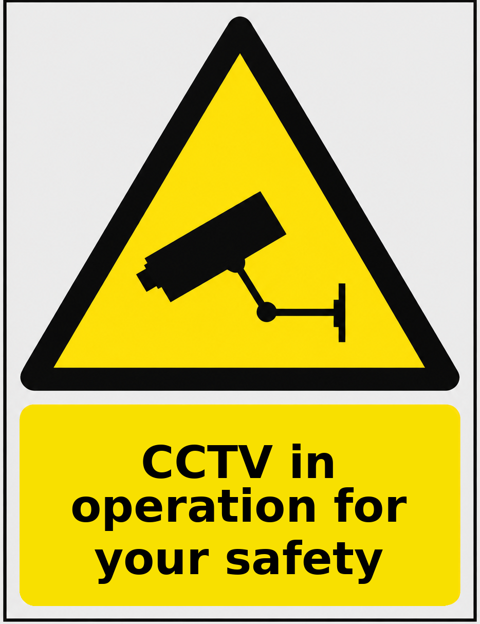 CCTV in operation for your safety portrait CCTV warning sticker