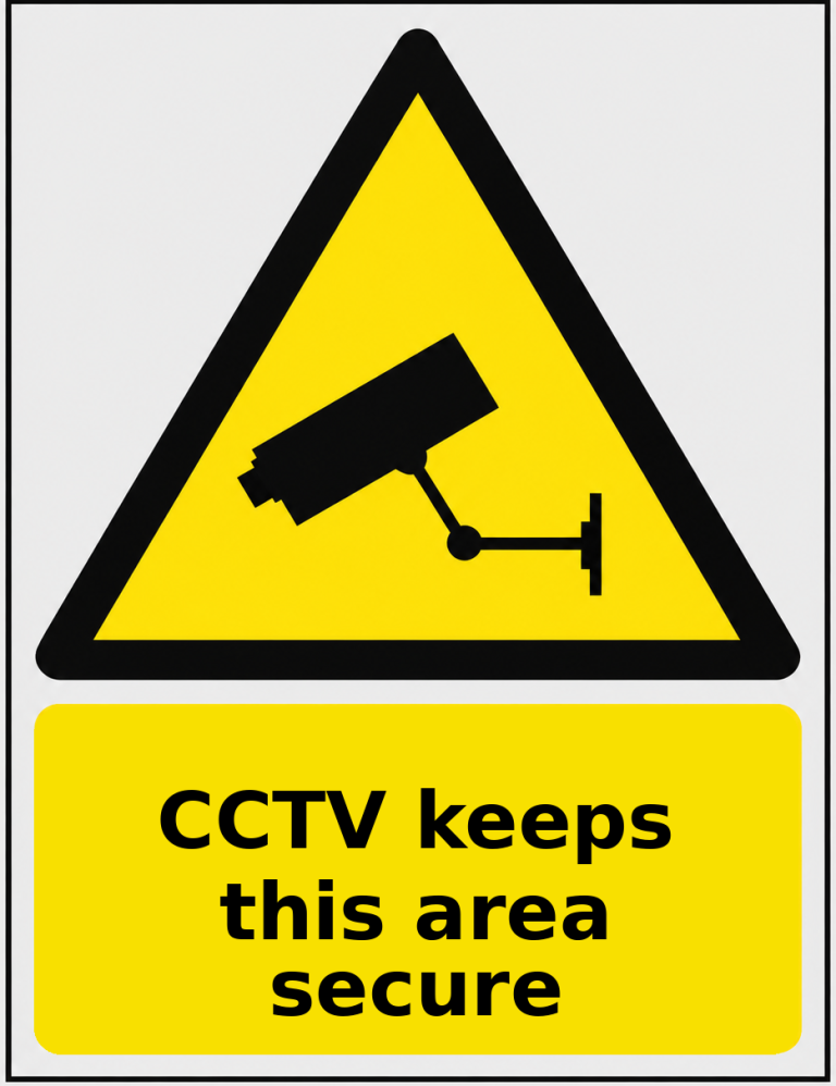 CCTV keeps this area secure portrait CCTV warning sticker