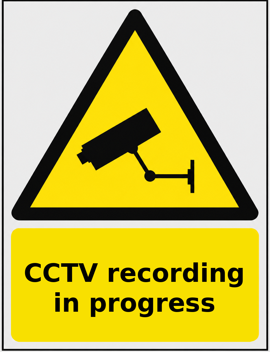 CCTV recording in progress portrait CCTV warning sticker