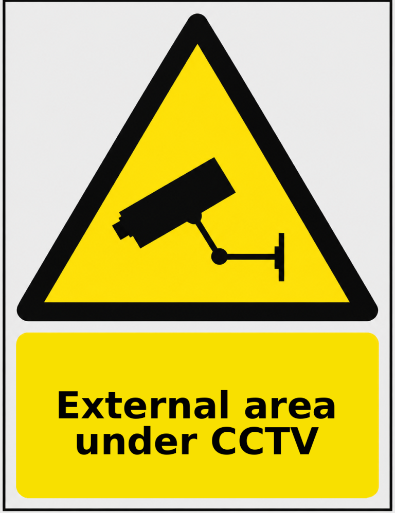 External area under CCTV portrait CCTV warning sticker