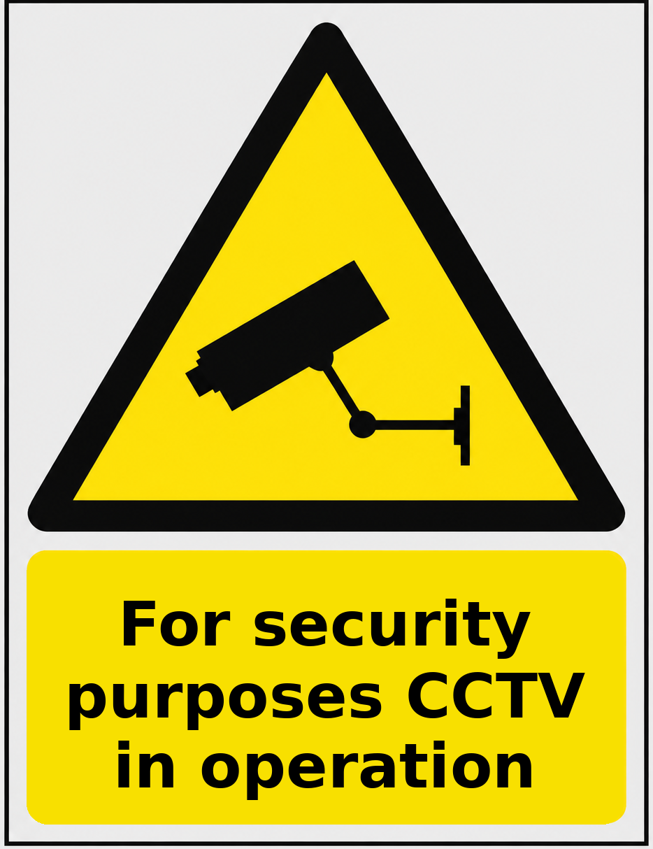 For security purposes CCTV in operation portrait CCTV warning sticker