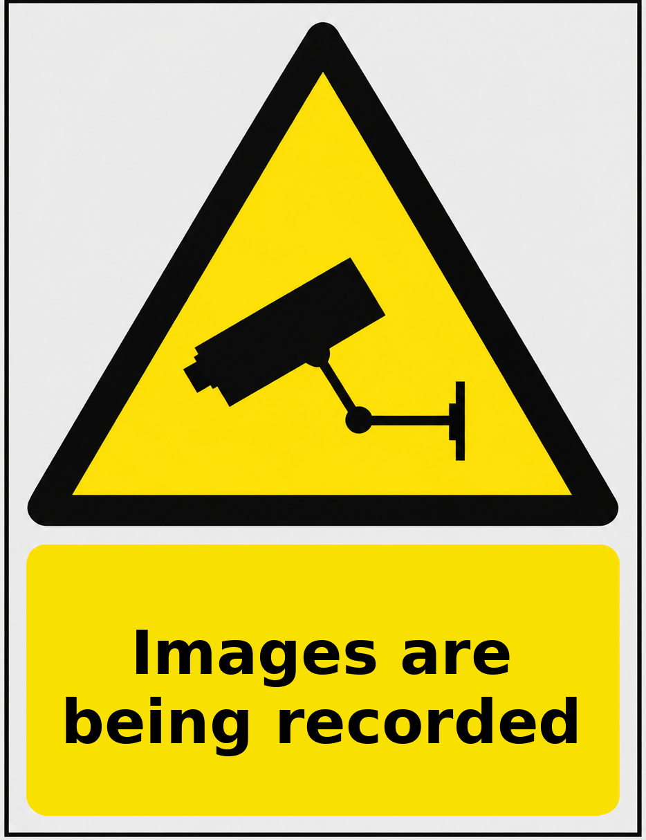 Images are being recorded portrait CCTV warning sticker