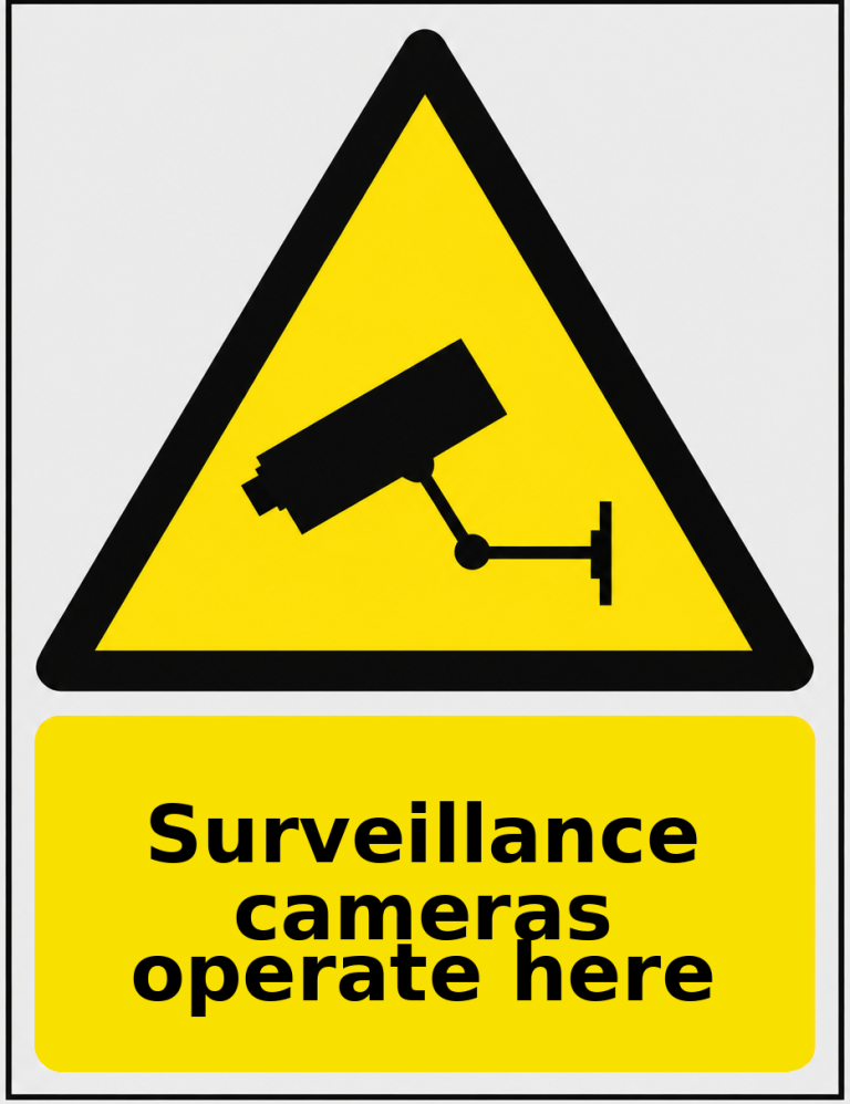 Surveillance cameras operate here portrait CCTV warning sticker