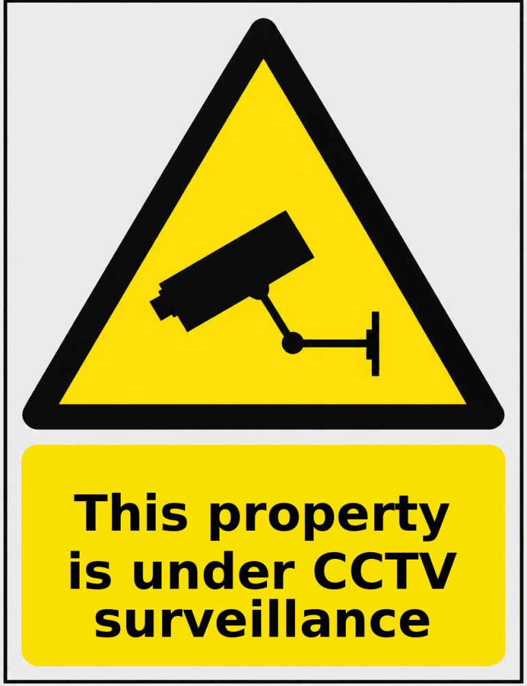 This property is under CCTV surveillance portrait CCTV warning sticker