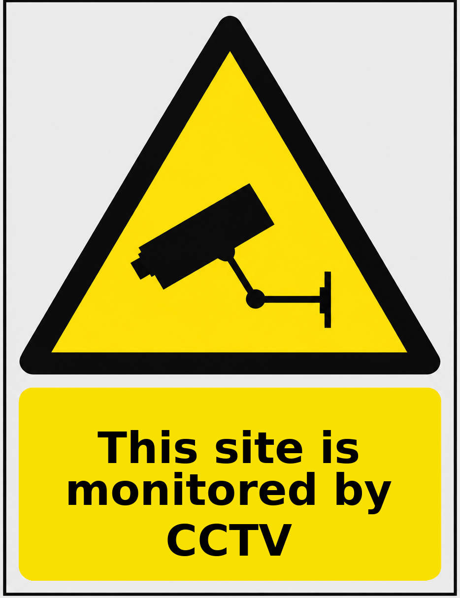 This site is monitored by CCTV portrait CCTV warning sticker
