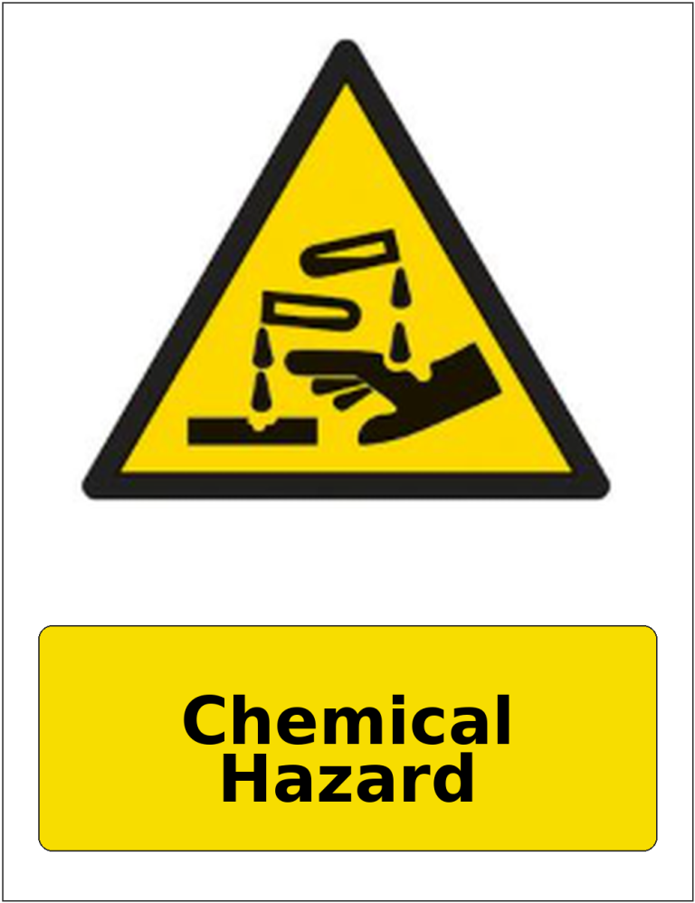Chemical Hazard portrait corrosive hazard warning sticker