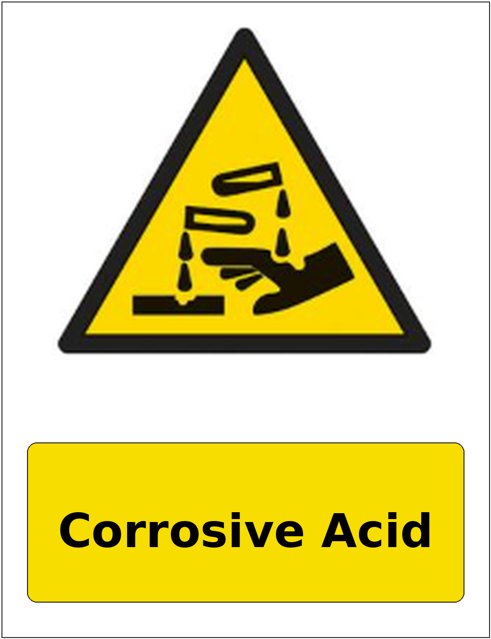 Corrosive Acid portrait corrosive hazard warning sticker