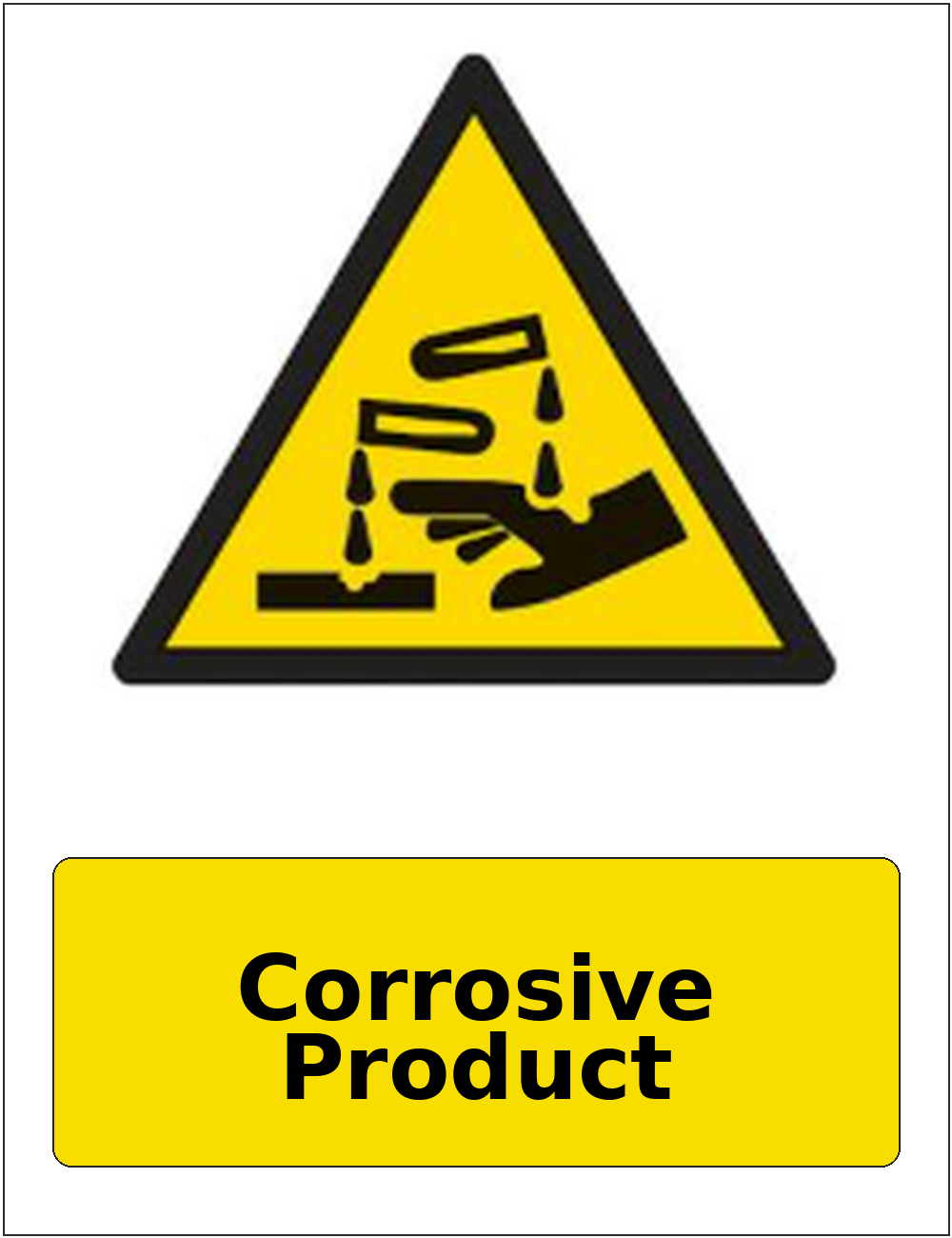 Corrosive Product portrait corrosive hazard warning sticker