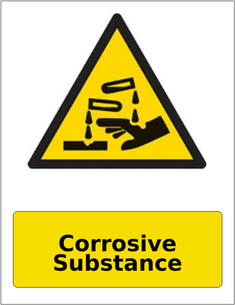 Corrosive Substance portrait corrosive hazard warning sticker