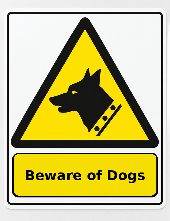 Beware of Dogs portrait dog warning sticker