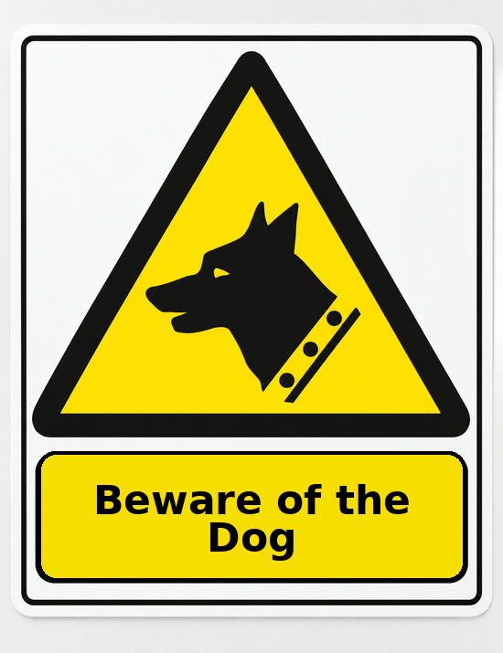 Beware of the Dog portrait dog warning sticker