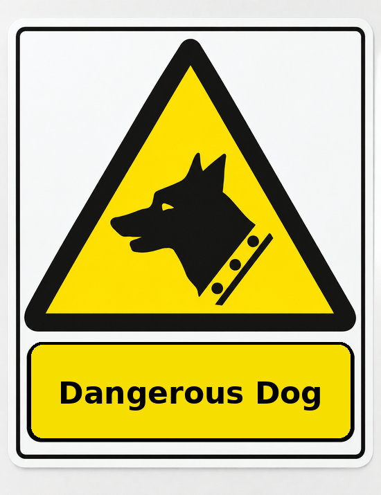 Dangerous Dog portrait dog warning sticker