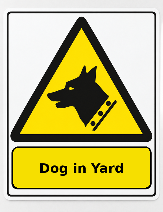 Dog in Yard portrait dog warning sticker
