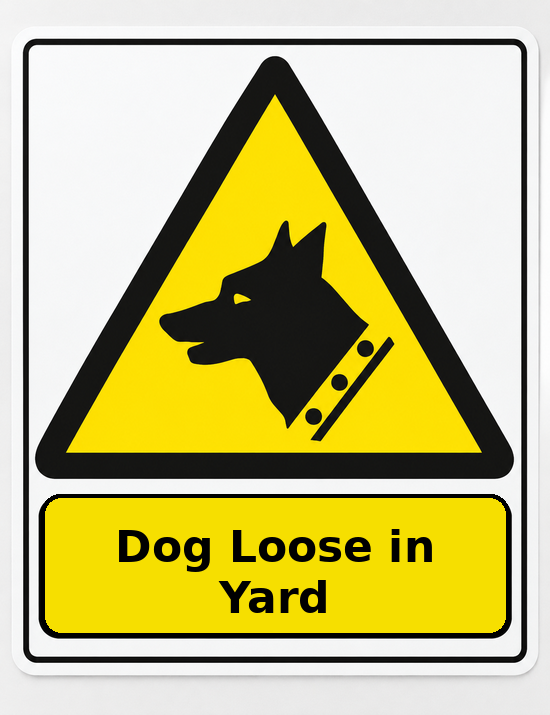 Dog Loose in Yard portrait dog warning sticker