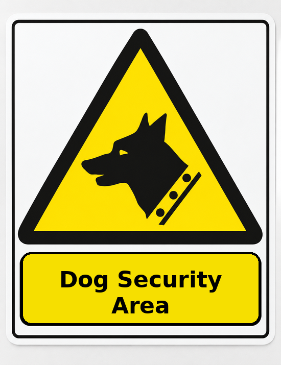 Dog Security Area portrait dog warning sticker