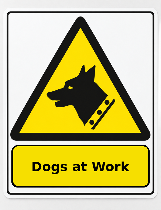 Dogs at Work portrait dog warning sticker