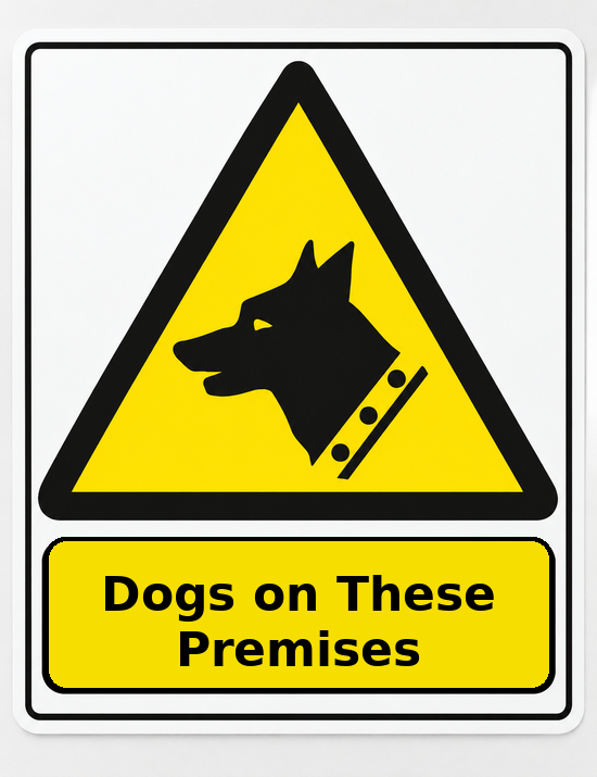 Dogs on These Premises portrait dog warning sticker