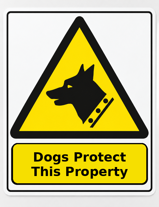 Dogs Protect This Property portrait dog warning sticker