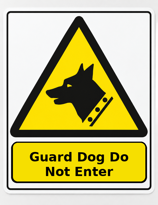 Guard Dog Do Not Enter portrait dog warning sticker