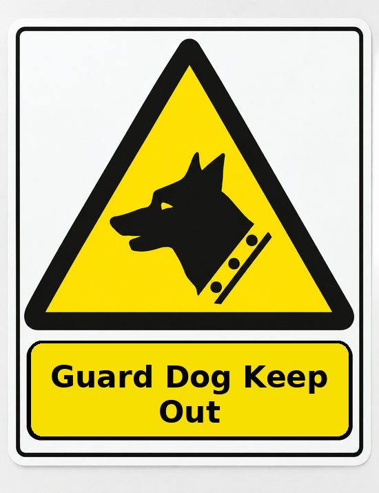 Guard Dog Keep Out portrait dog warning sticker