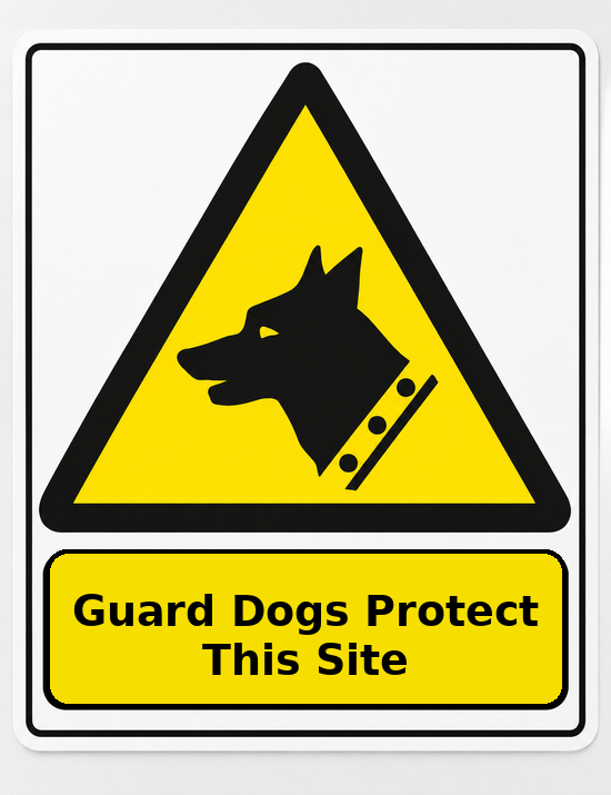 Guard Dogs Protect This Site portrait dog warning sticker