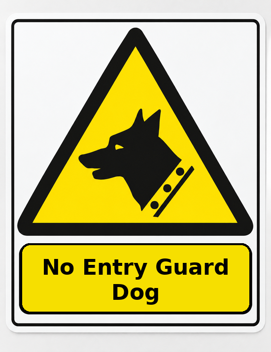 No Entry Guard Dog portrait dog warning sticker