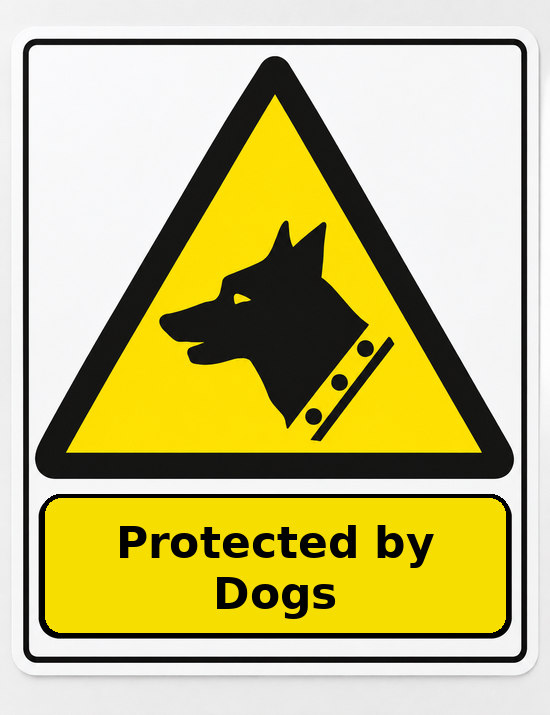 Protected by Dogs portrait dog warning sticker