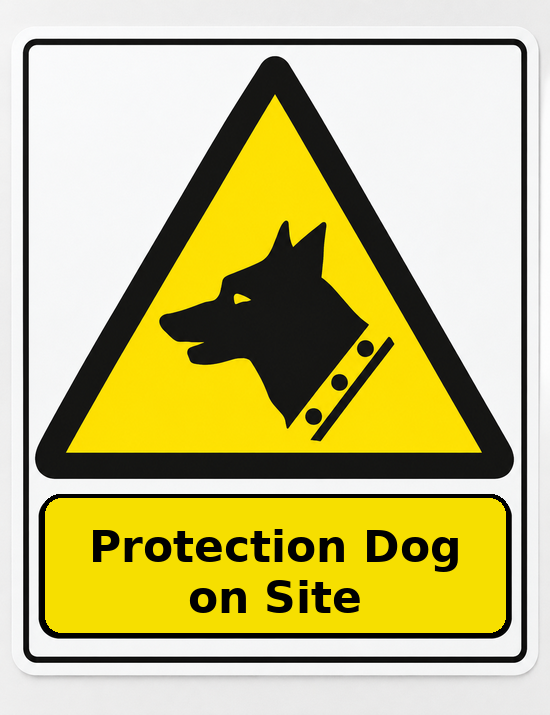 Protection Dog on Site portrait dog warning sticker
