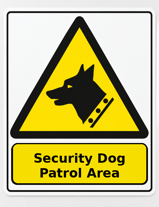 Security Dog Patrol Area portrait dog warning sticker