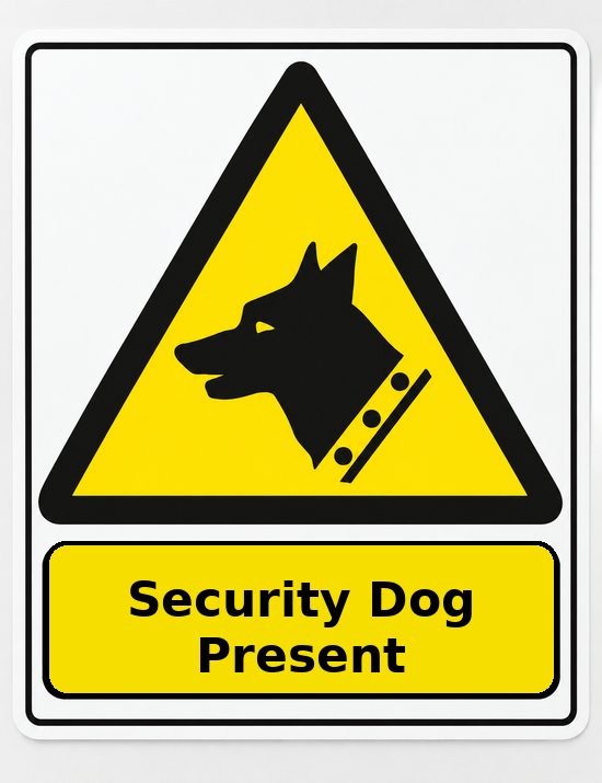 Security Dog Present portrait dog warning sticker