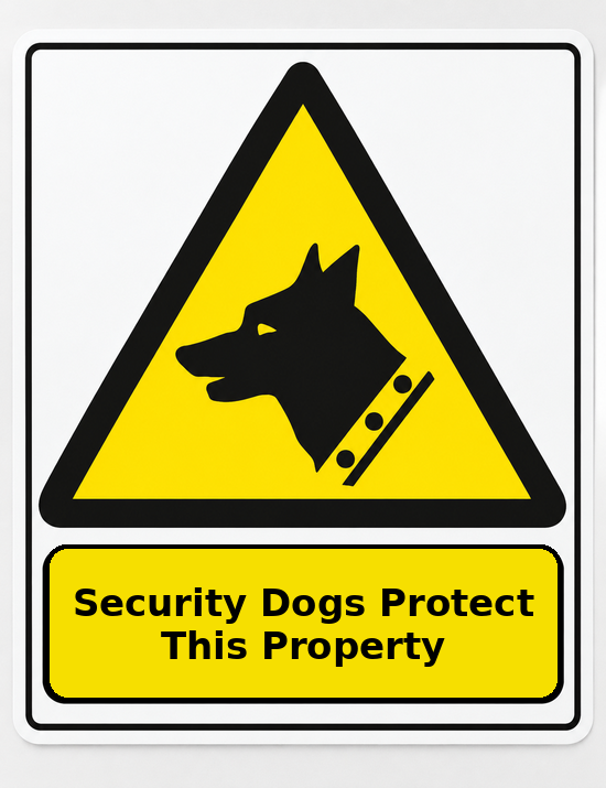 Security Dogs Protect This Property portrait dog warning sticker