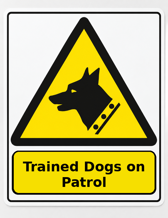 Trained Dogs on Patrol portrait dog warning sticker