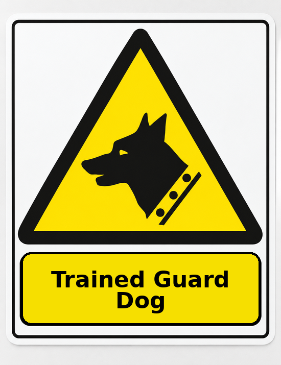 Trained Guard Dog portrait dog warning sticker