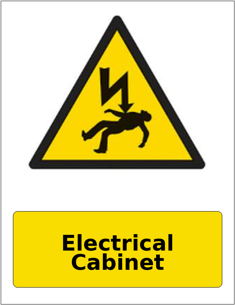 Electrical Cabinet portrait electrical warning sticker