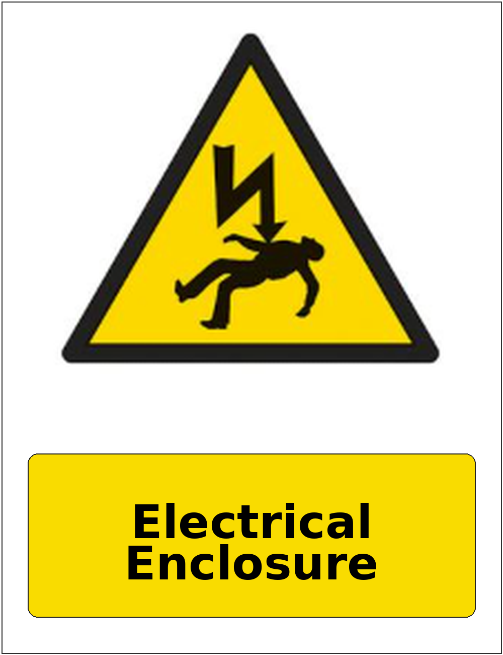 Electrical Enclosure portrait electrical warning sticker
