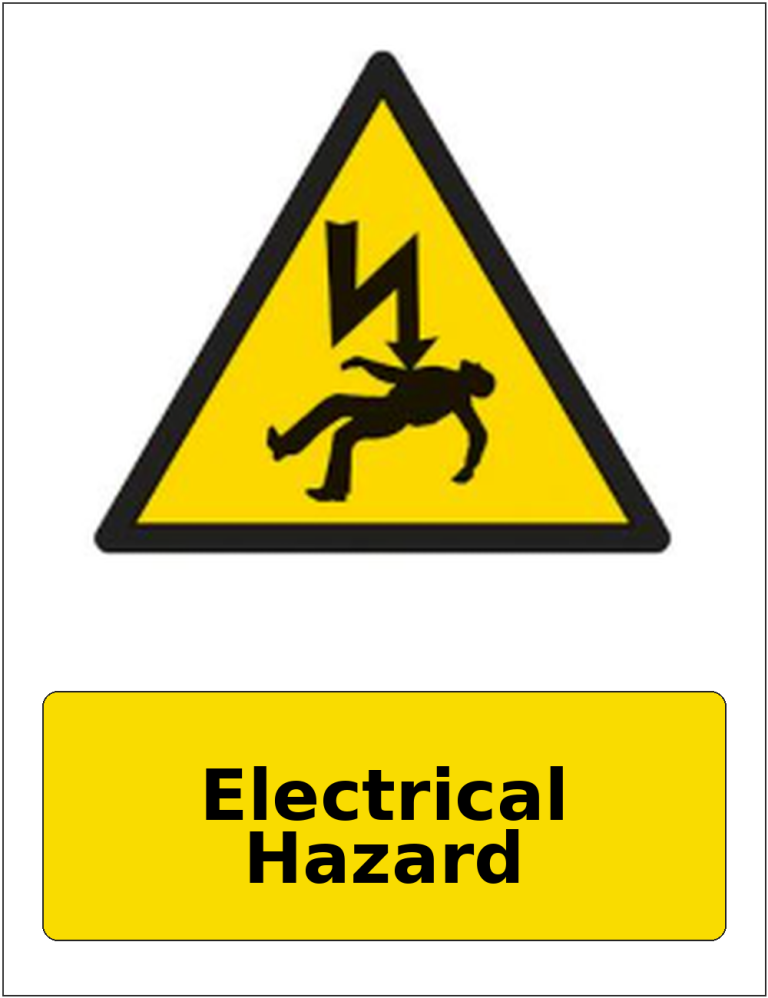 Electrical Hazard portrait electrical warning sticker