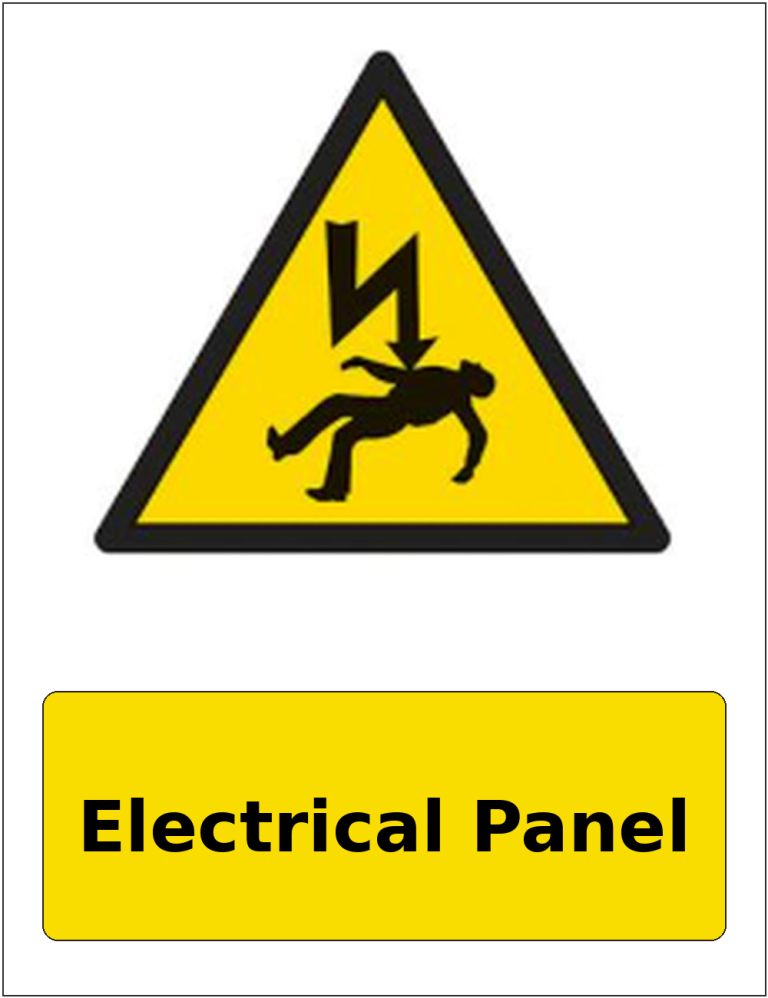 Electrical Panel portrait electrical warning sticker