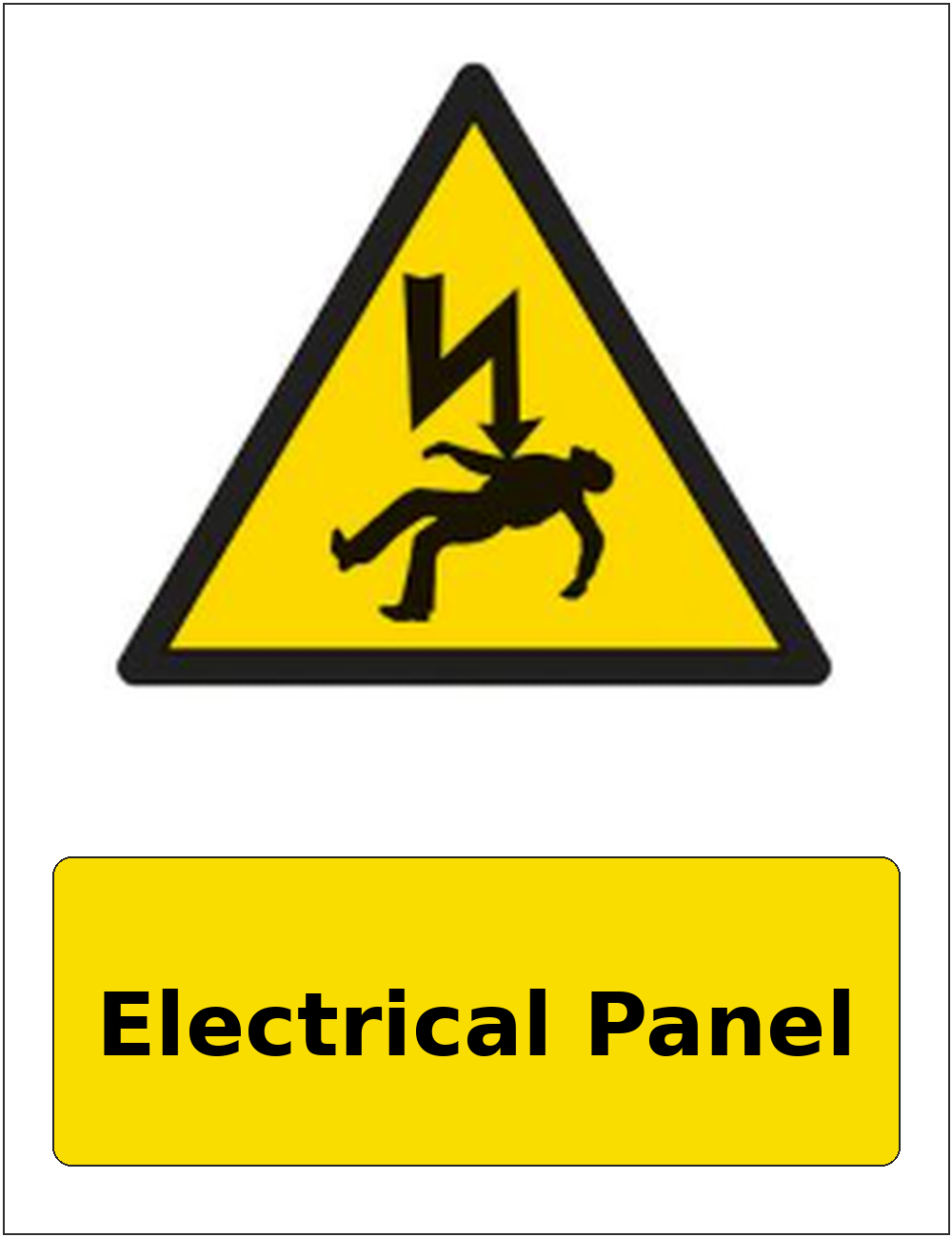 Electrical Panel portrait electrical warning sticker