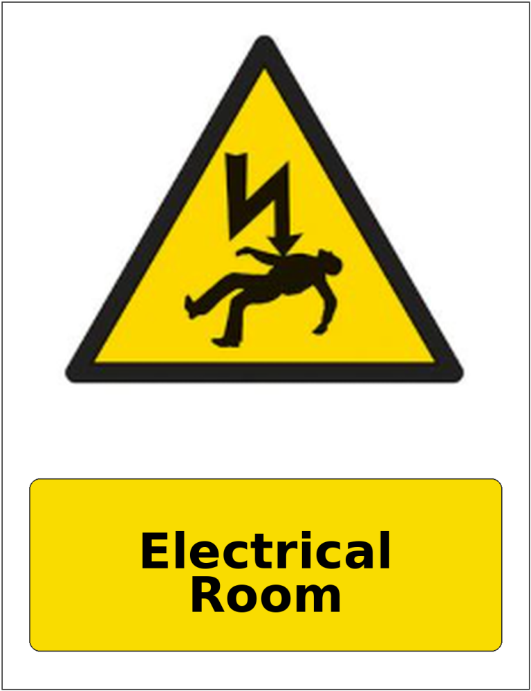 Electrical Room portrait electrical warning sticker