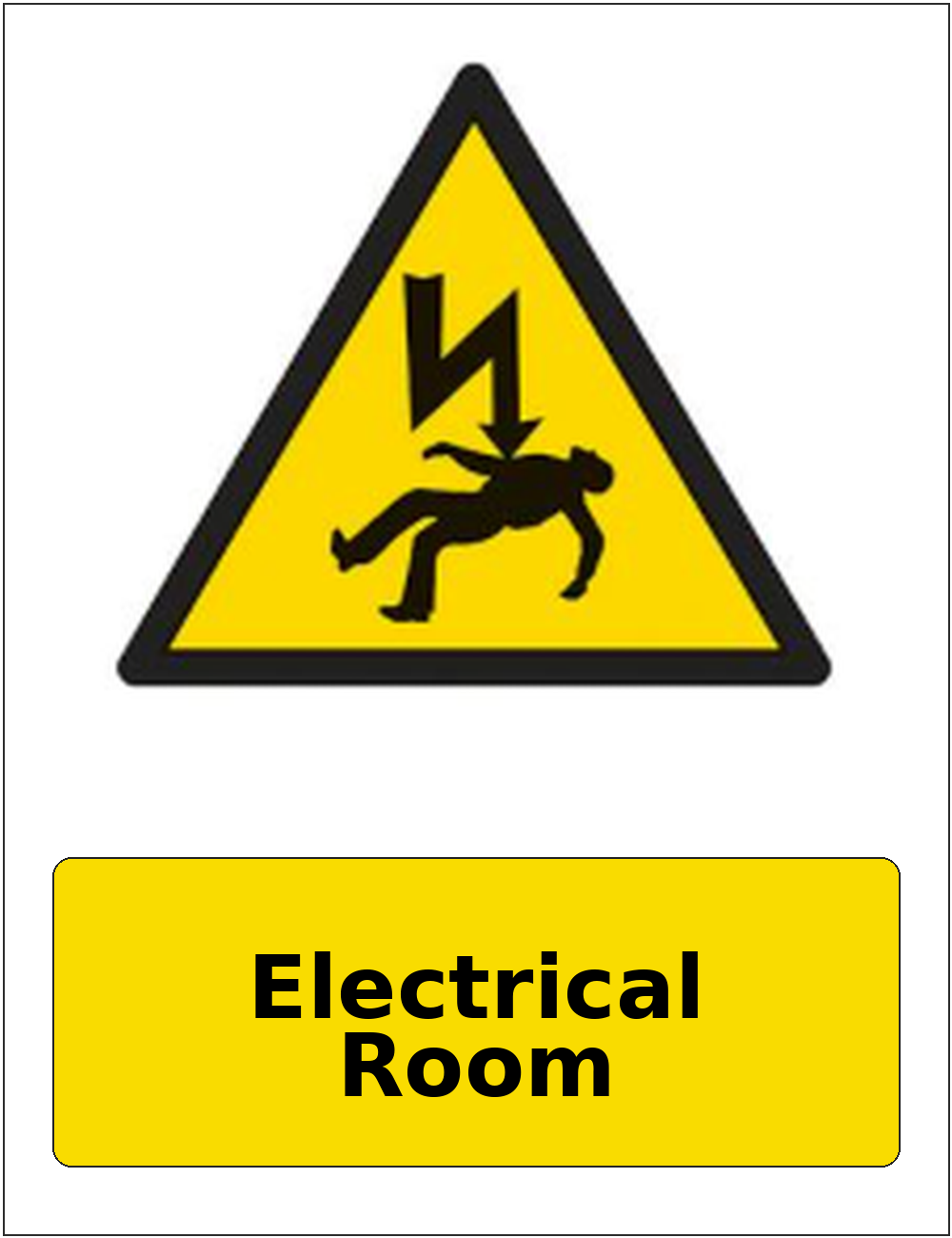 Electrical Room portrait electrical warning sticker