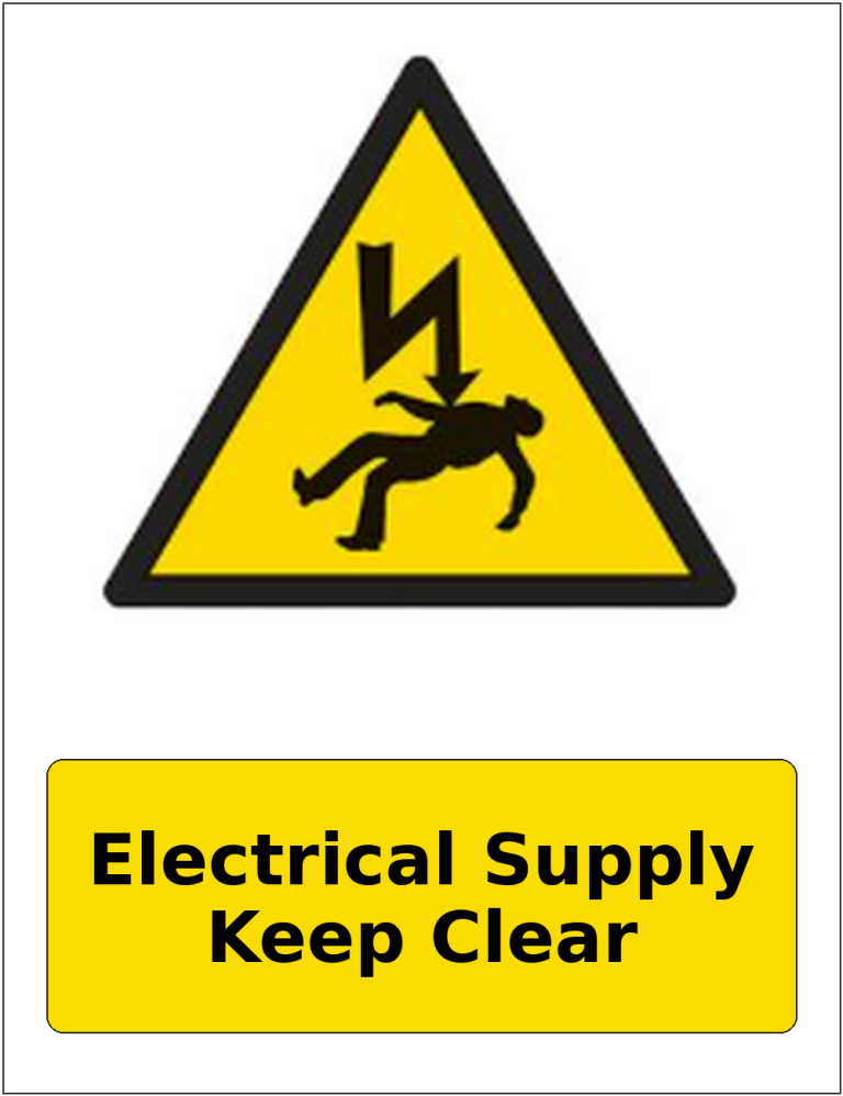 Electrical Supply Keep Clear portrait electrical warning sticker