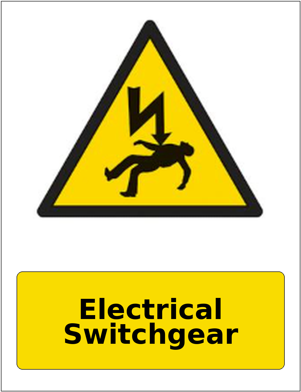 Electrical Switchgear portrait electrical warning sticker