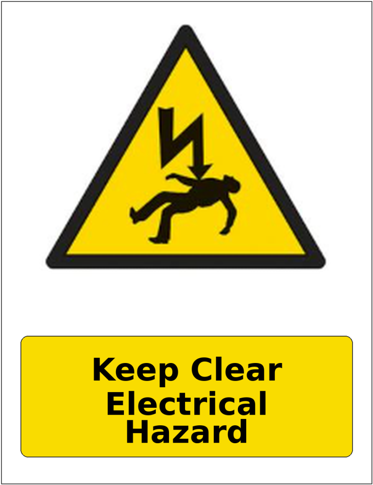 Keep Clear Electrical Hazard portrait electrical warning sticker